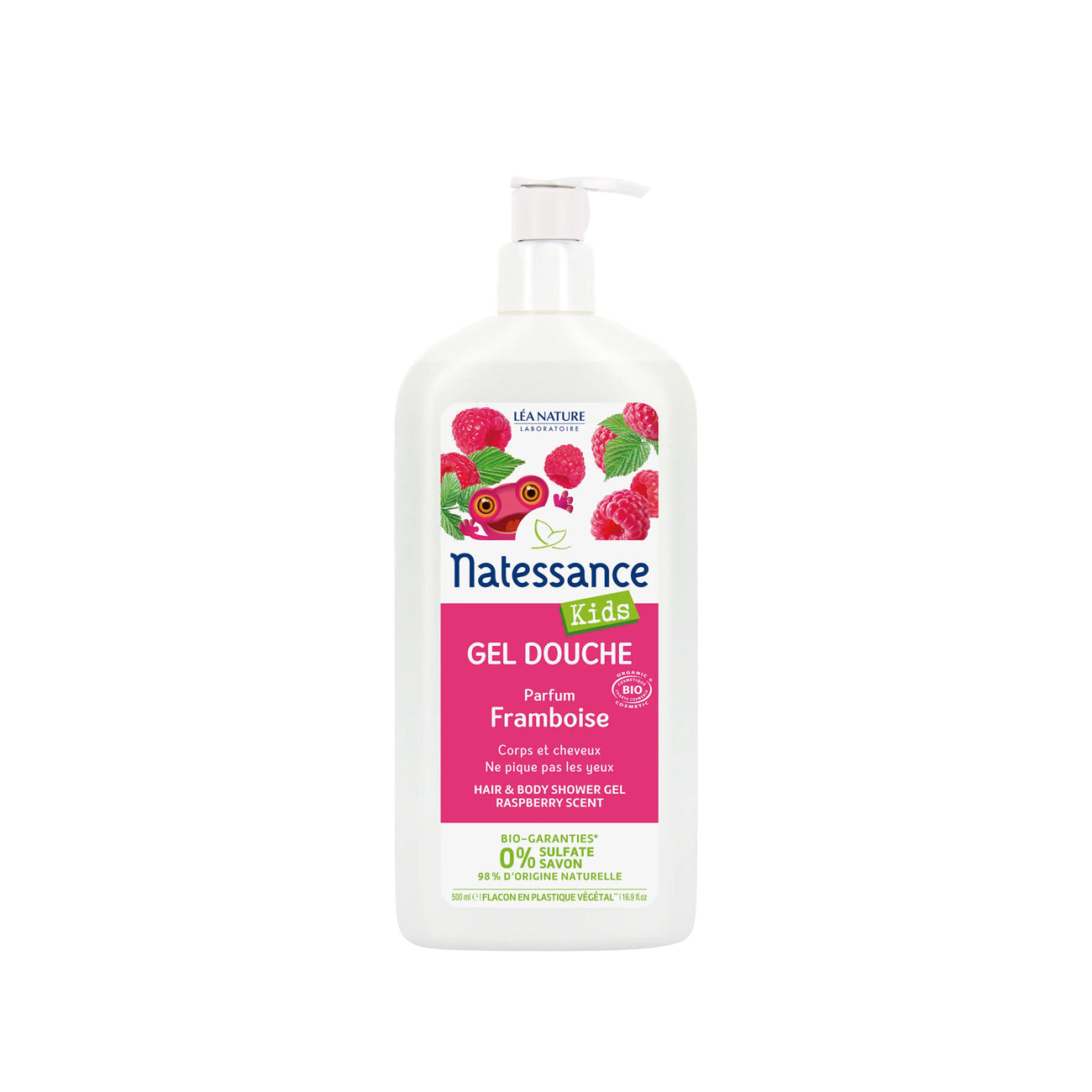 Kids Hair and Body Shower Gel Raspberry - Biodegradable Formula