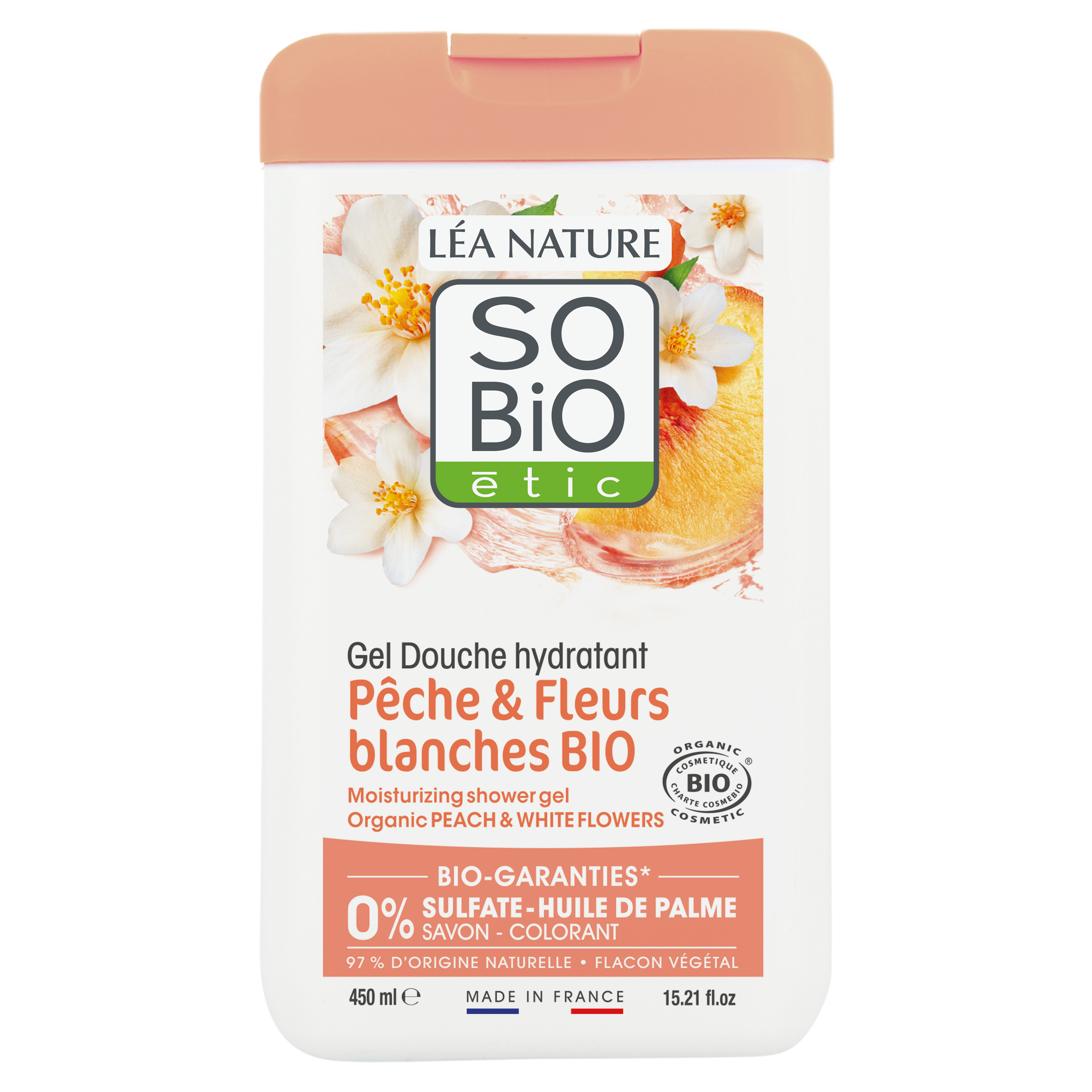 Moisturising Peach & White Flowers Shower Gel