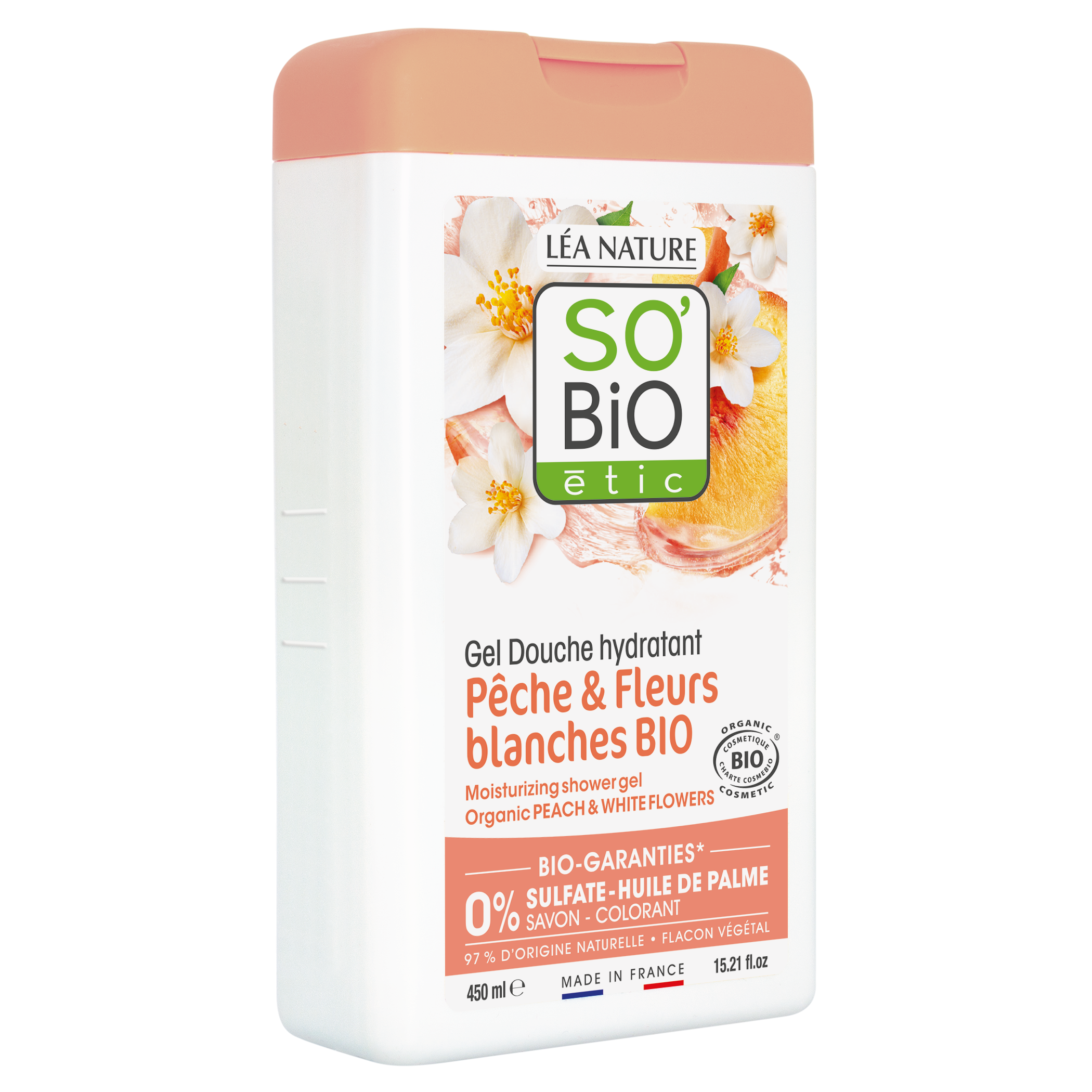 Moisturising Peach & White Flowers Shower Gel