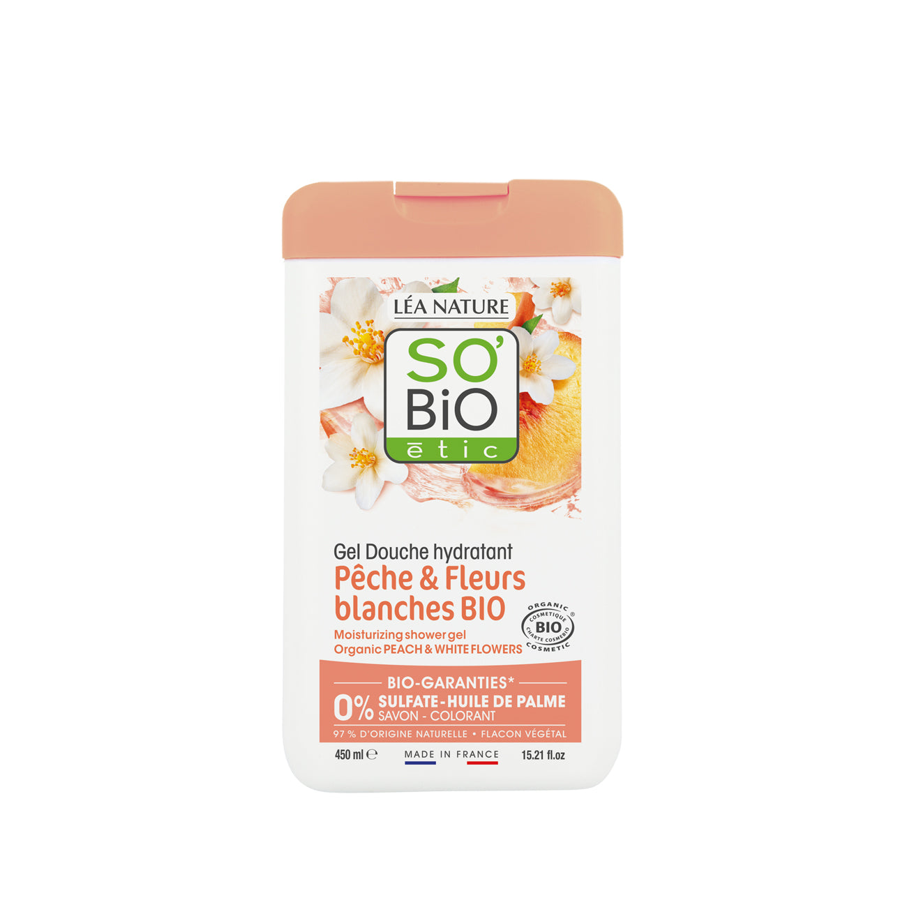 Moisturising Peach & White Flowers Shower Gel