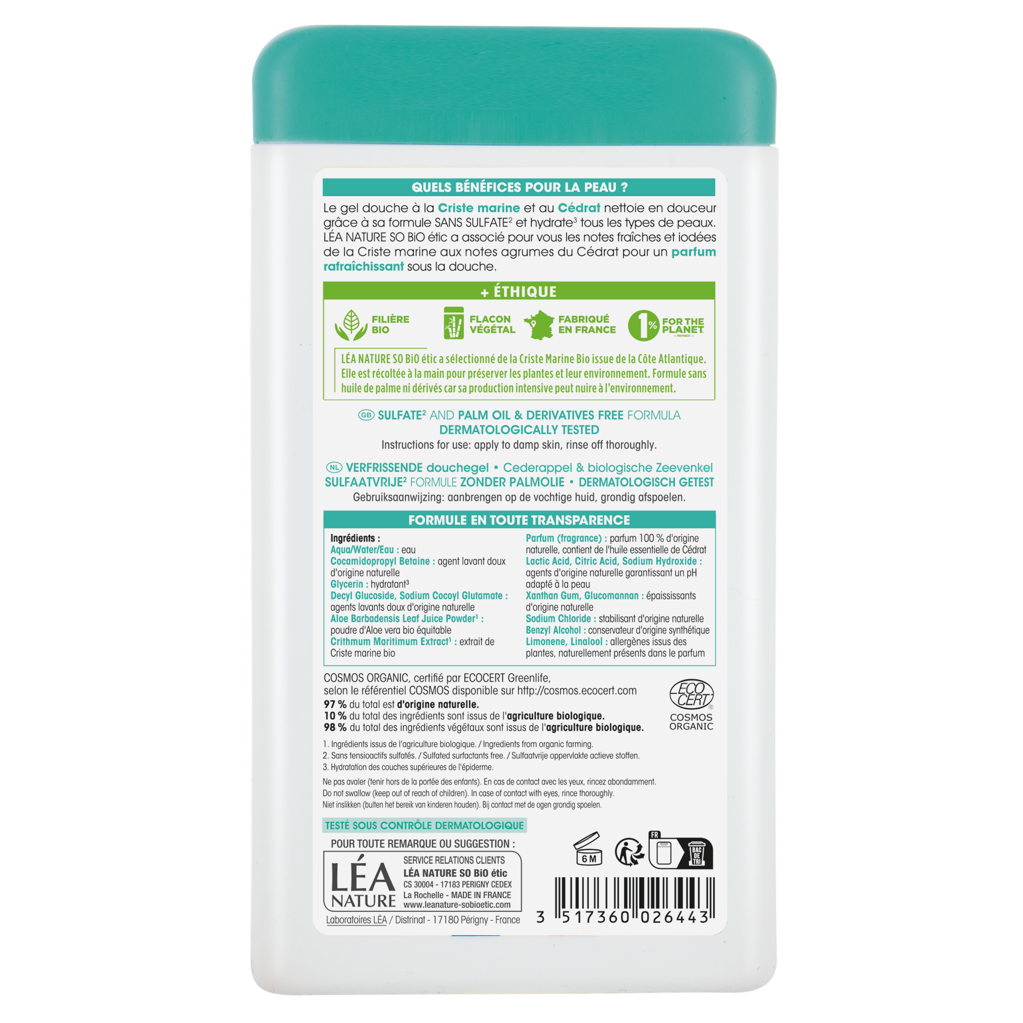Refreshing Sea Fennel & Cedrat Lemon Shower Gel 