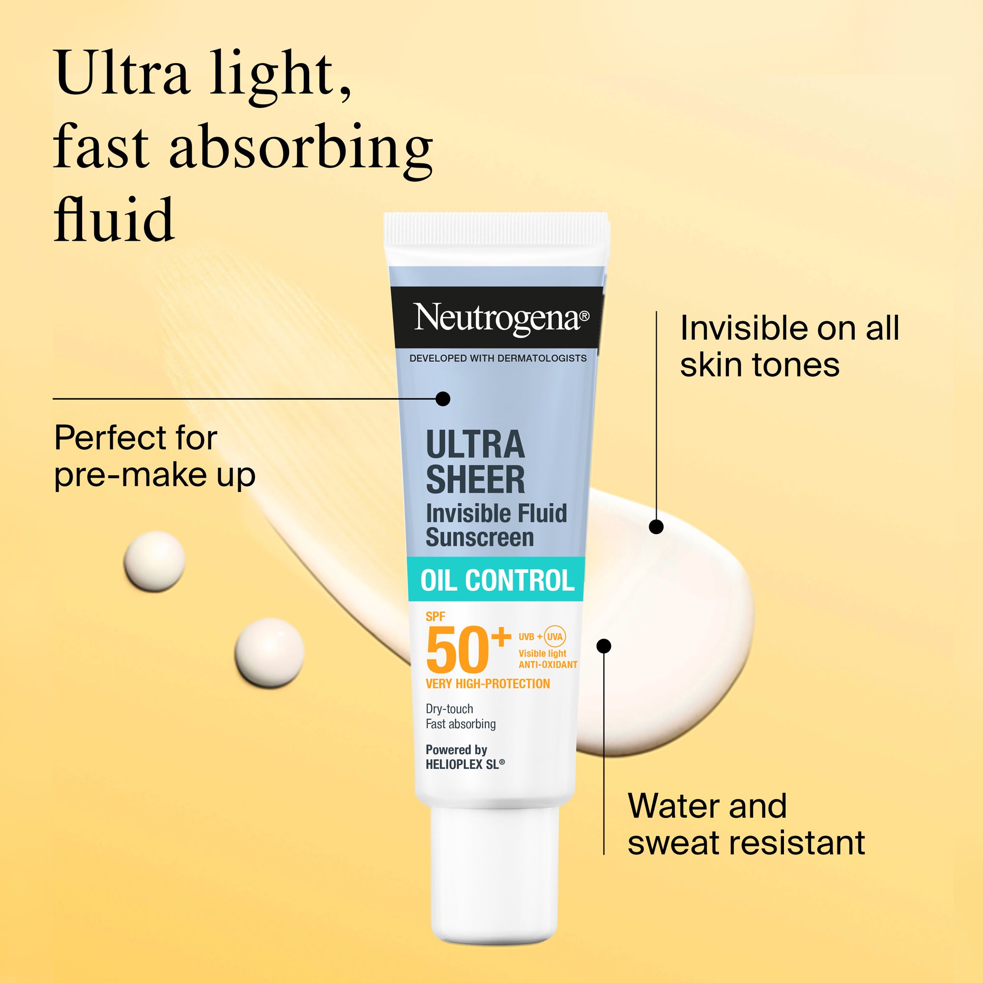 Ultra-Sheer Invisible Oil Control SPF50+ Sun Care Fluid