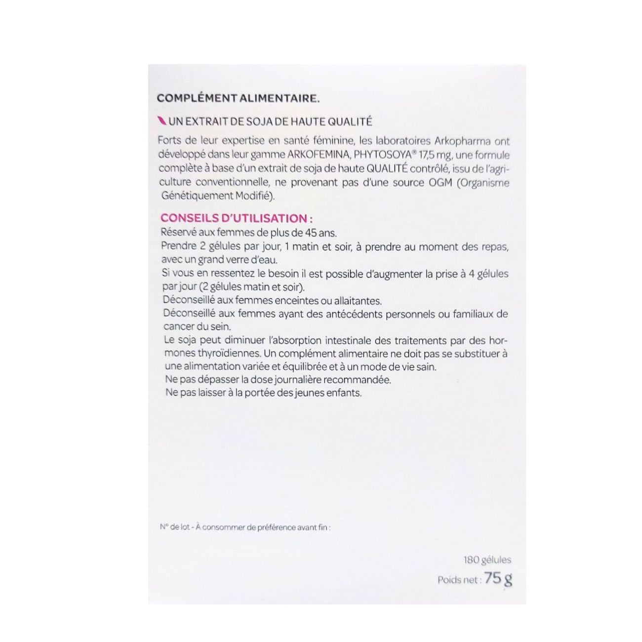 Phyto Soya Soy Isoflavones 17.5mg