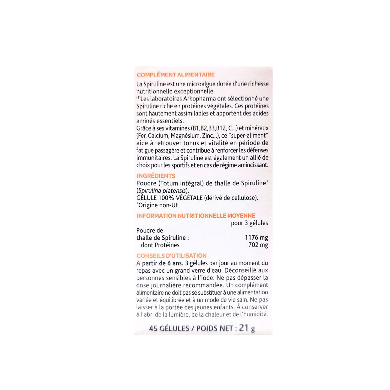 Arkocaps Organic Spirulina