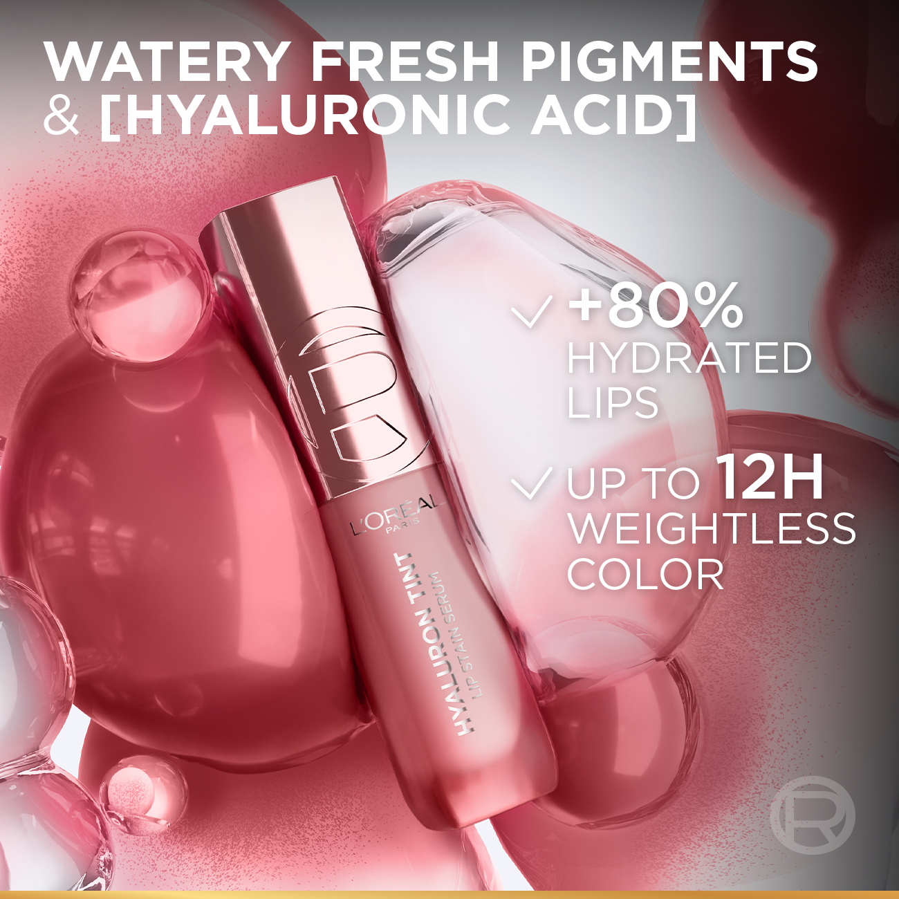 L’Oréal Paris Hyaluron Tint Lip Stain Serum Long Lasting, Hydrating Lip Makeup Infused with Hyaluronic Acid 5ml