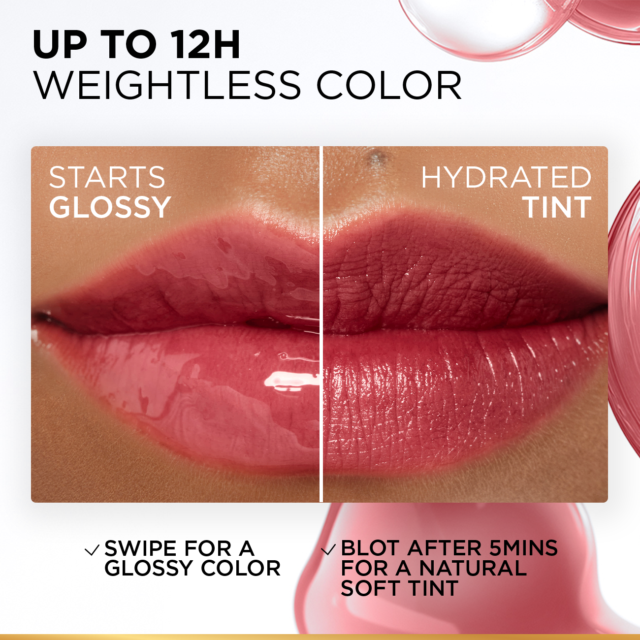 L’Oréal Paris Hyaluron Tint Lip Stain Serum Long Lasting, Hydrating Lip Makeup Infused with Hyaluronic Acid 5ml
