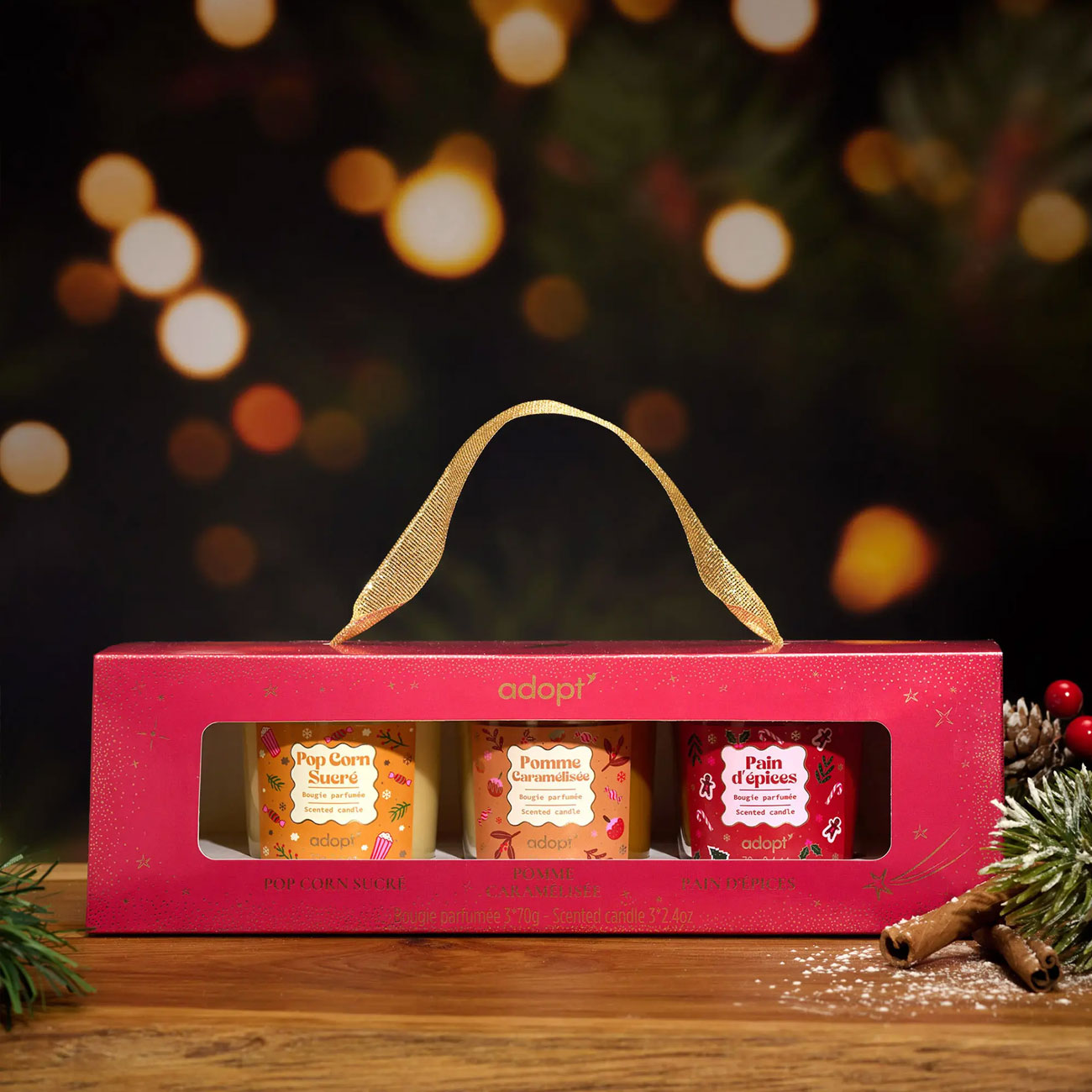 Mini Christmas Candle Set - Apples Popcorn Gingerbread