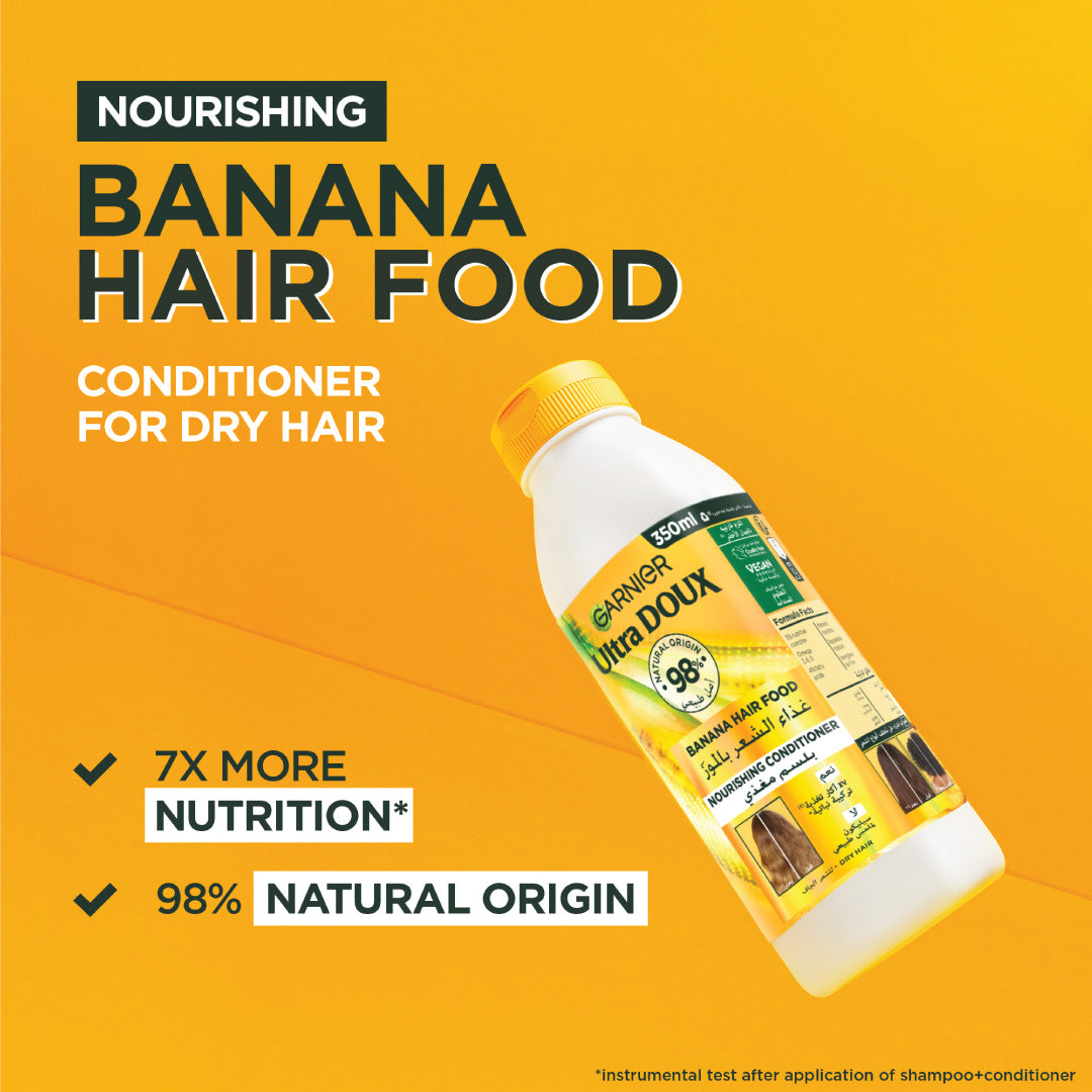Garnier Ultra Doux Vegan Hair Food Banana and Shea Butter Nourishing Conditioner for Dry Hair