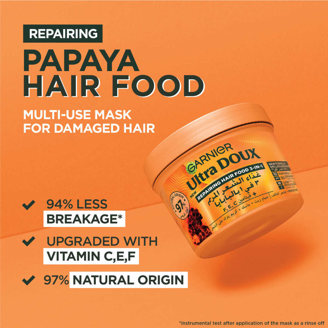 Garnier Ultra Doux Vegan Hair Food Papaya and Amla 3-in-1 Treatment Mask