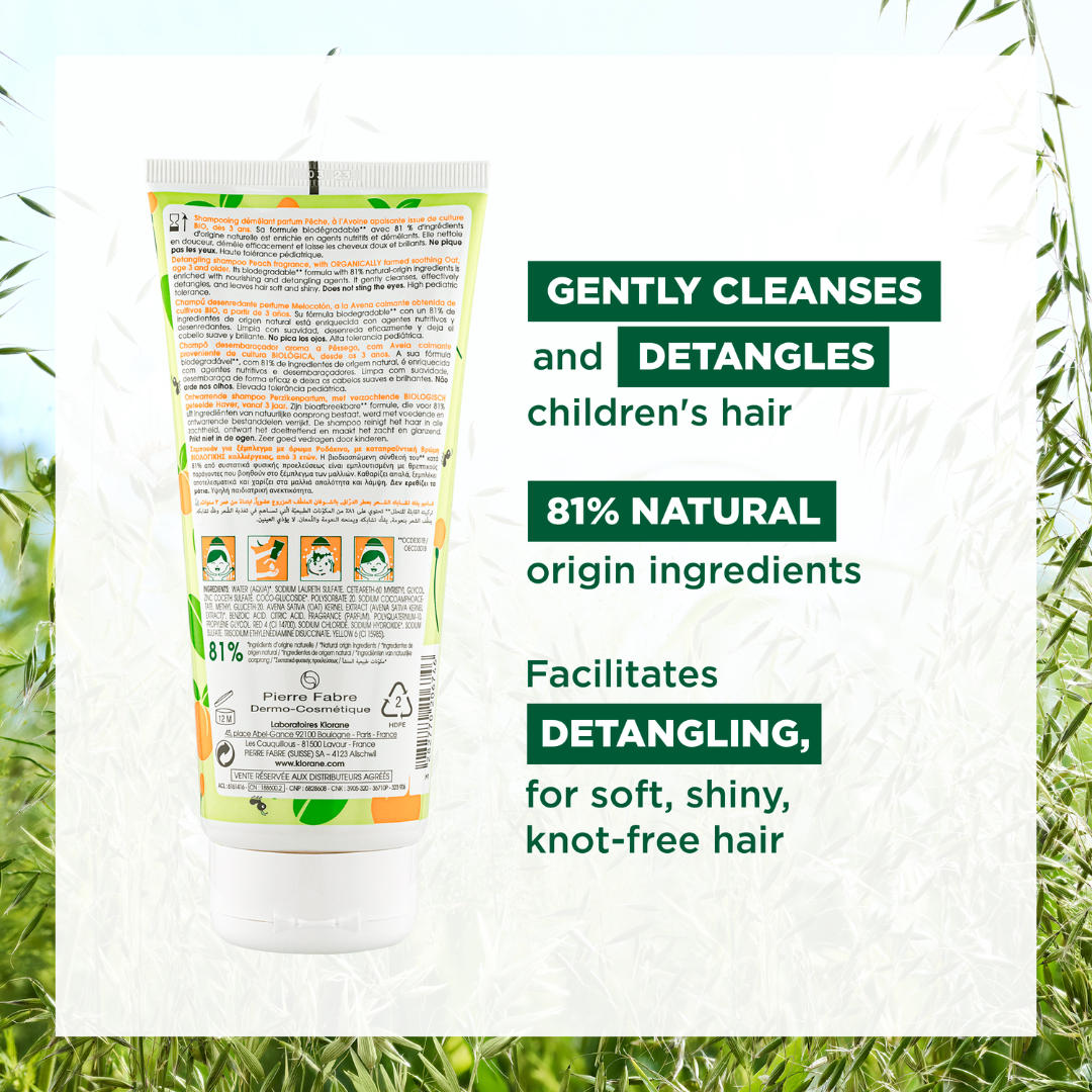 Klorane Junior Detangling Shampoo with Peach Fragrance 200ml