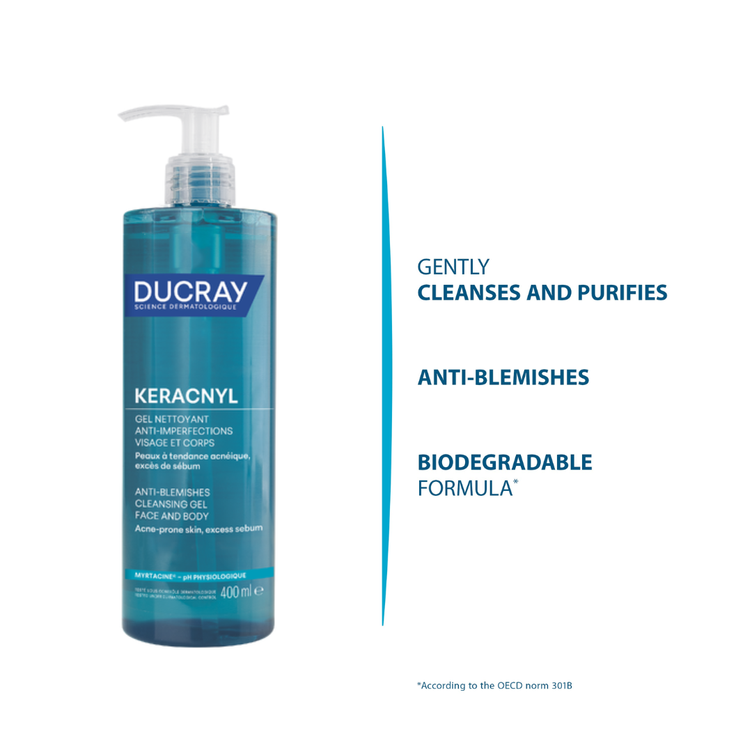 Keracnyl Foaming Gel - Face and Body - Acne-Prone Skin