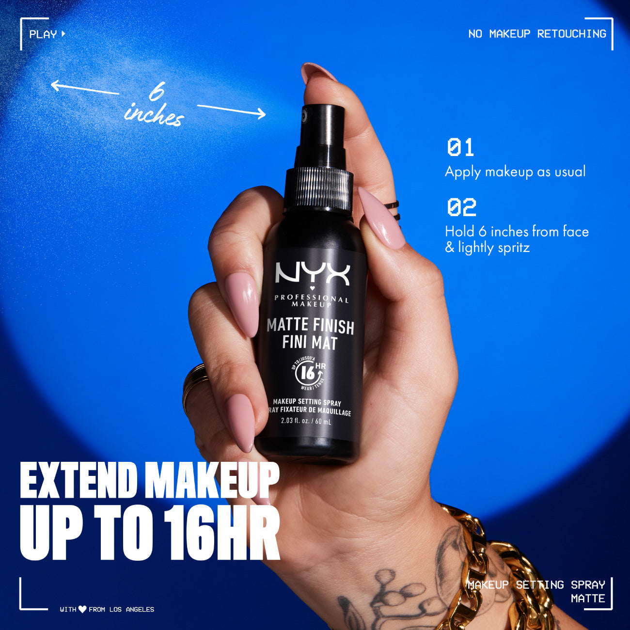 Setting Spray - Matte Finish, Lightweight, Long-Lasting, Extends Makeup Wear Up to 16 hours, Vegan and Cruelty Free Formula, 60ml