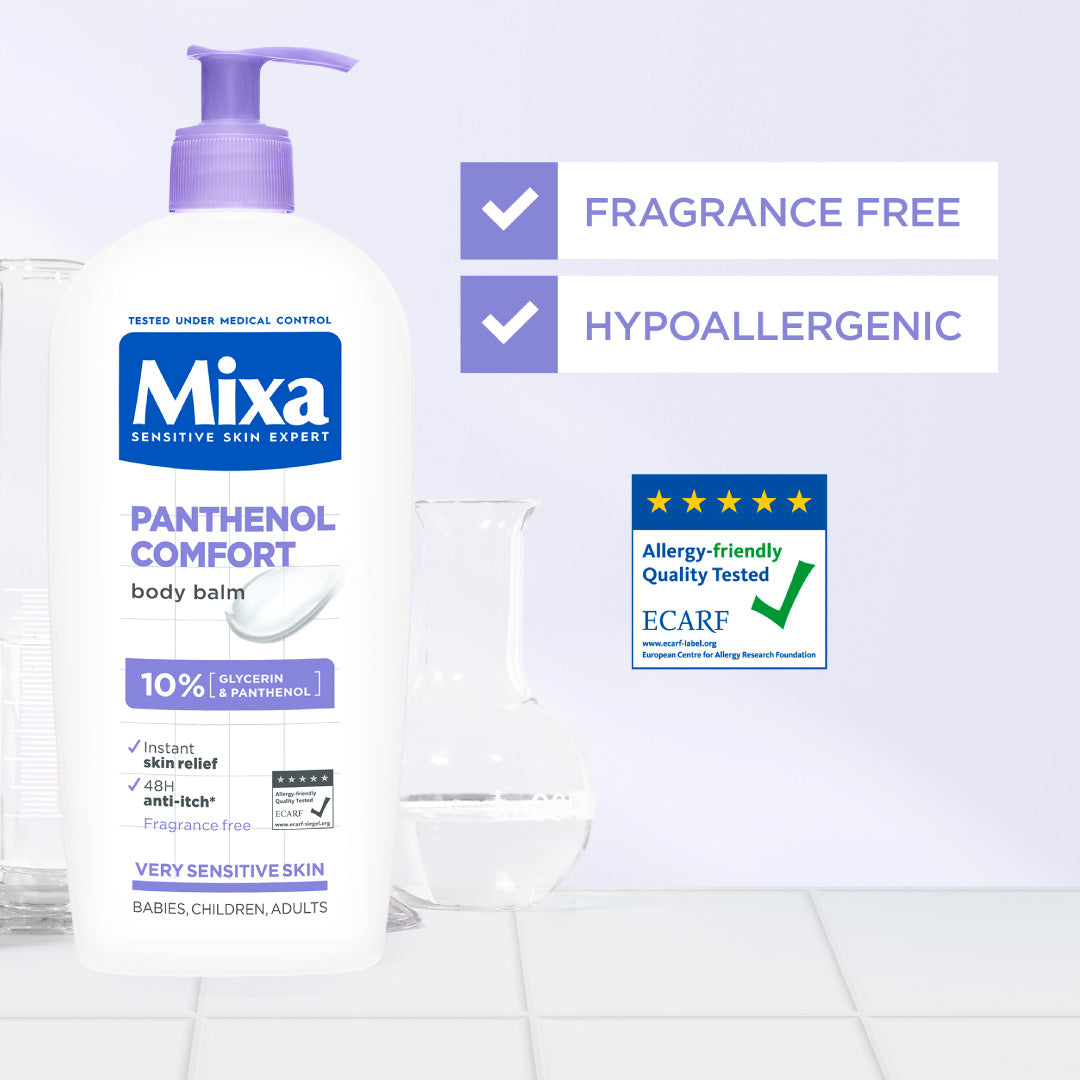 Mixa Panthenol Comfort Body Lotion - Anti-Scratching Cream - For Dry Skin, Atopy Prone Skin and Eczema