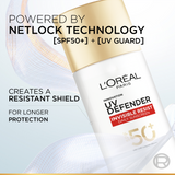 L’Oréal Paris, UV Defender Invisible Resist, SPF50+ Daily Sunscreen, with Long UVA Protection, For All Skin Types, 50ml