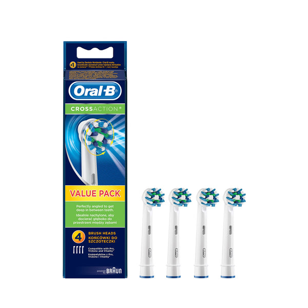 Cross Action Replacement Toothbrush Heads, 4 pcs