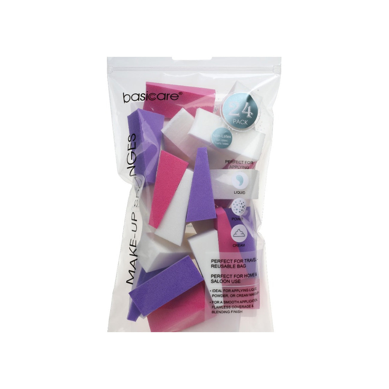 Basic Care 24 Make Up Wedges Triangle