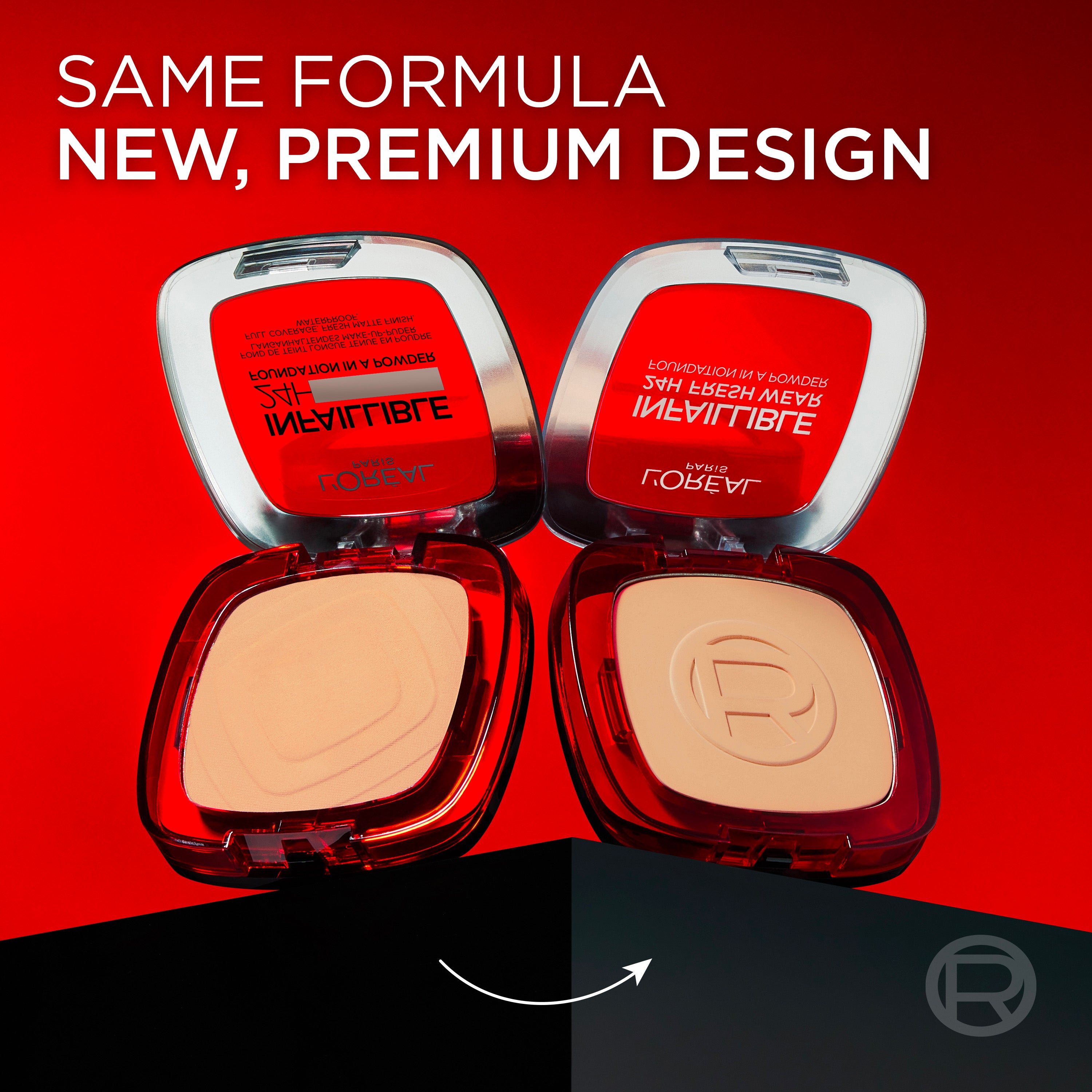 L’Oréal Paris Infallible Up to 24H Fresh Wear Foundation in a Powder- Waterproof, Heatproof, Sweatproof.