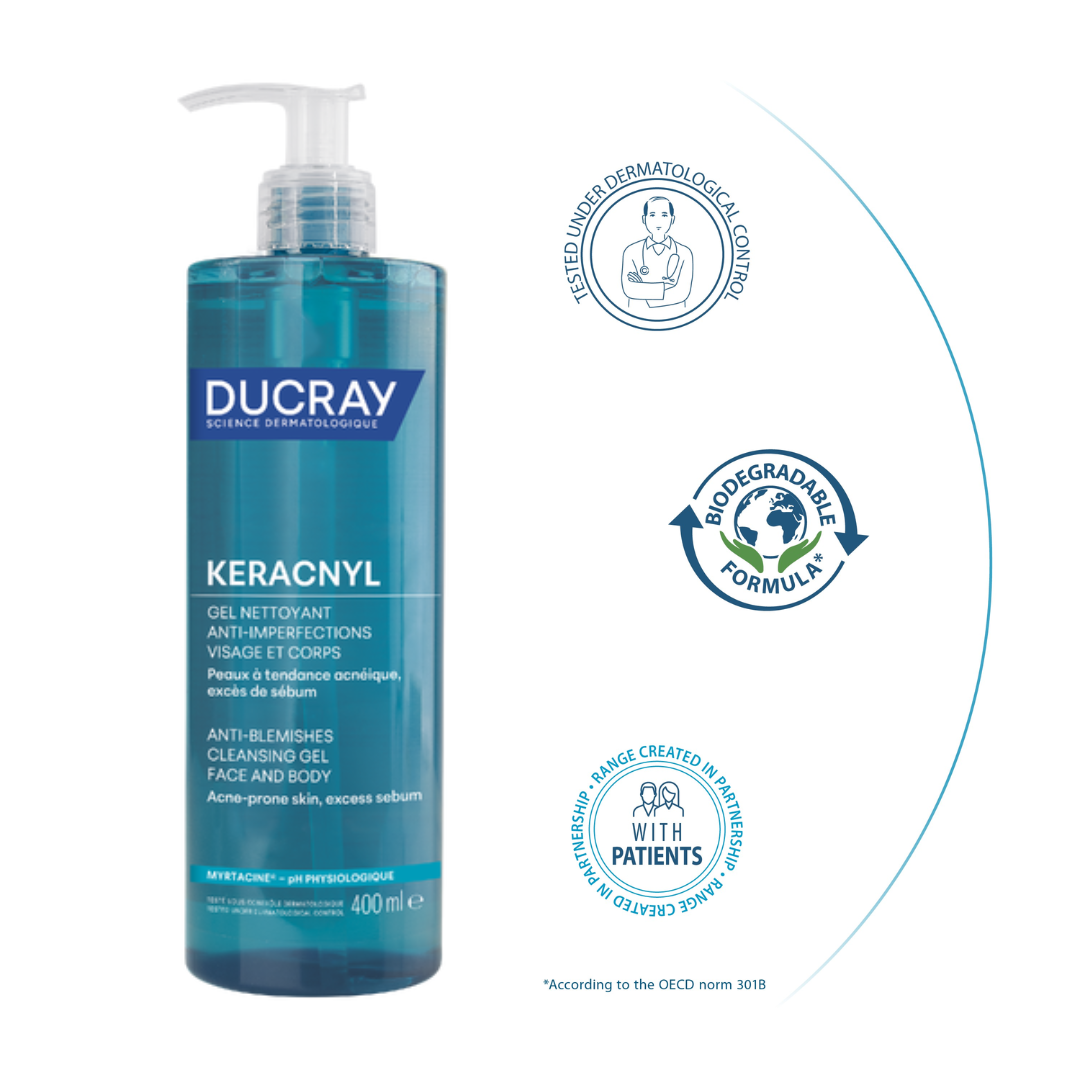 Keracnyl Foaming Gel - Face and Body - Acne-Prone Skin