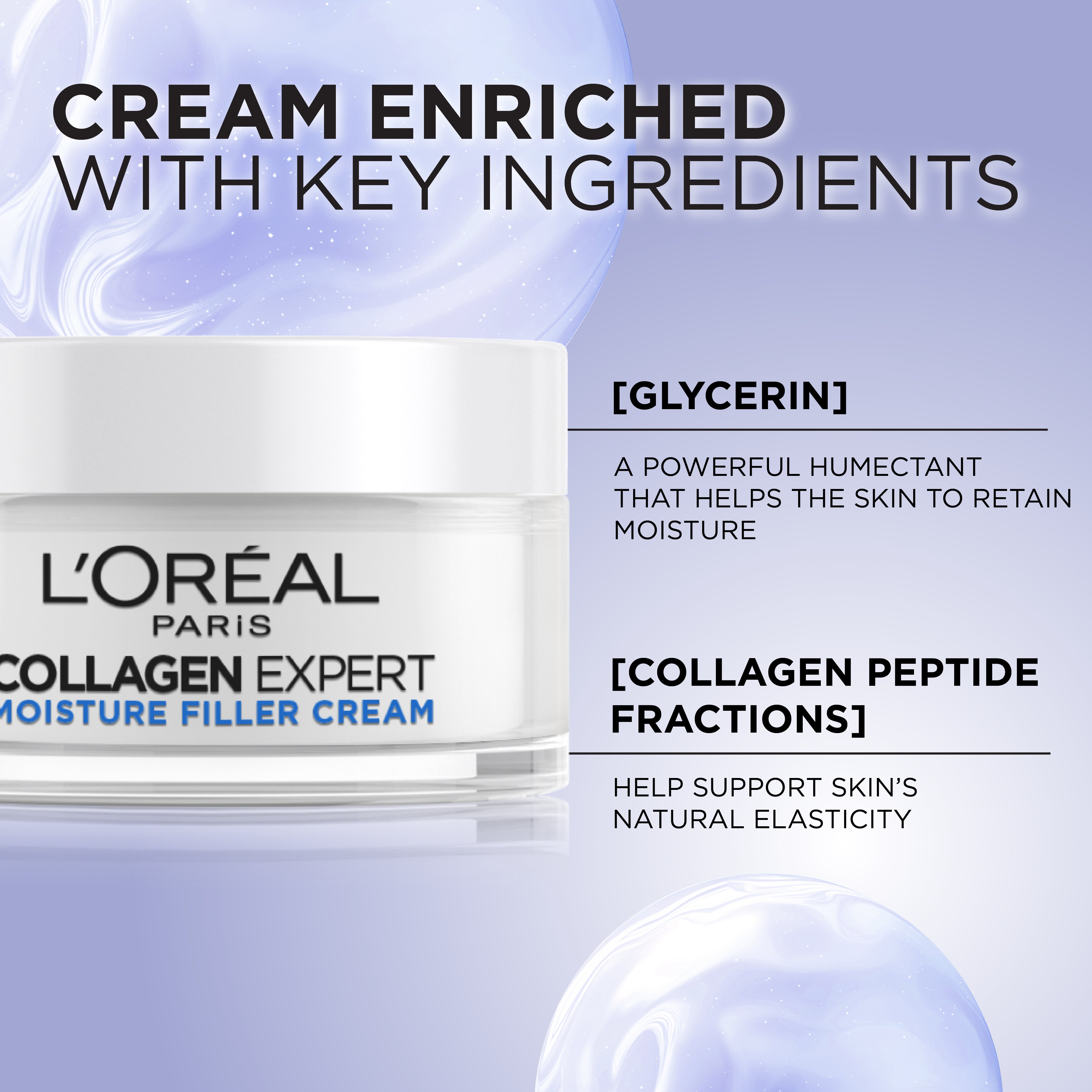 L’Oréal Paris Collagen Expert Moisture-Filling Cream, With Glycerin & Collagen Peptide Fractions