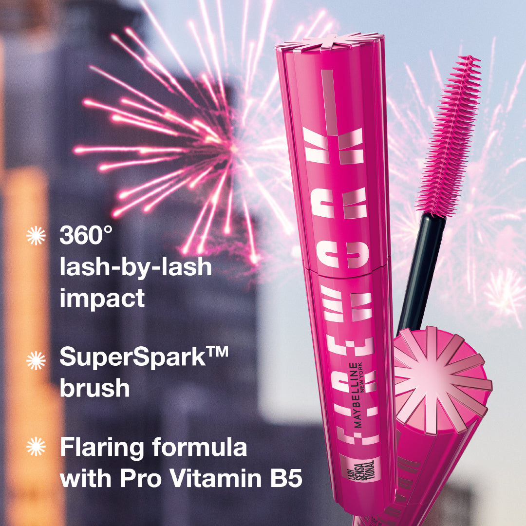 Maybelline New York Lash Sensational Firework Washable Mascara, Lengthening & Volumizing, up to 24HR wear