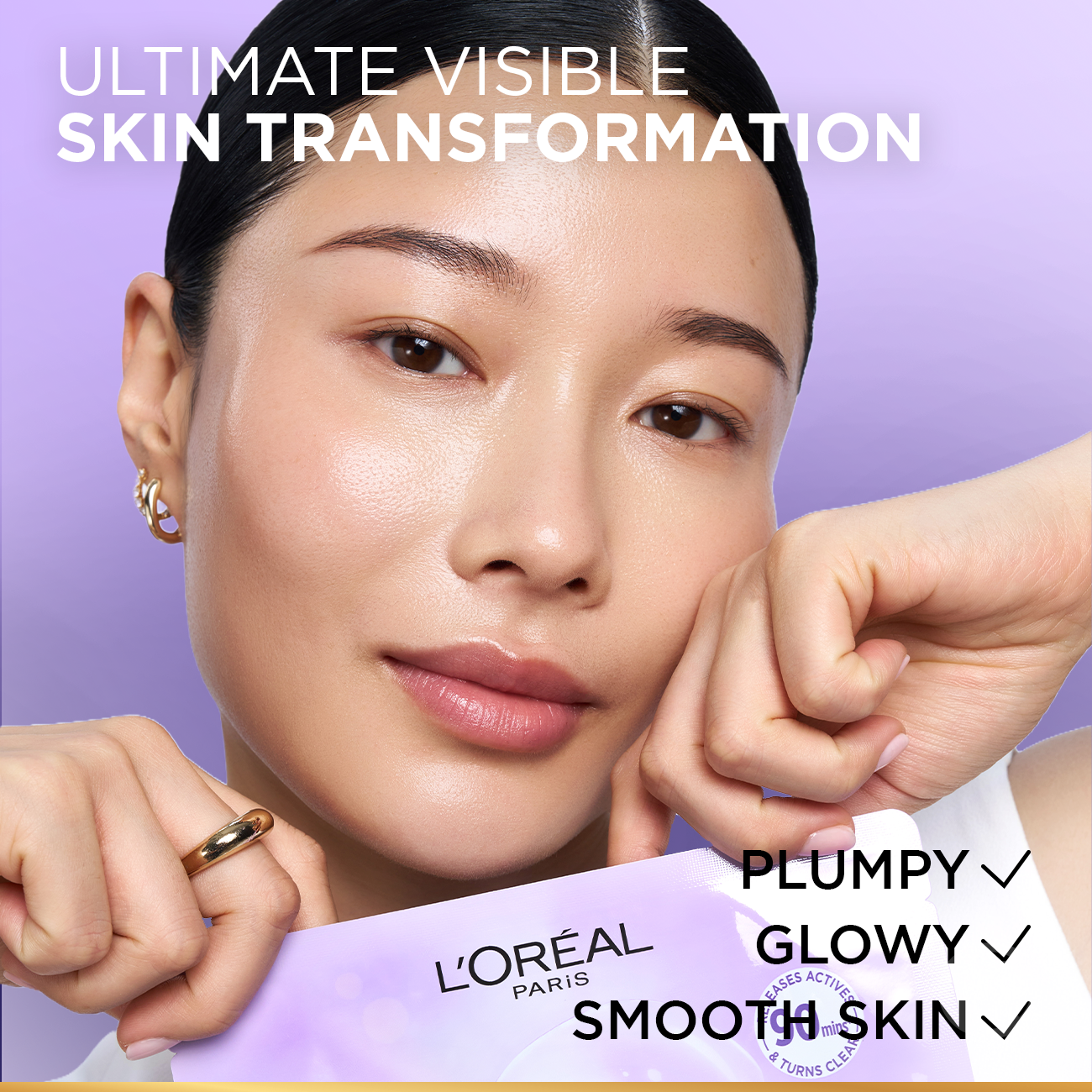 Revitalift Glass Skin Hydrogel Glow Mask, Transform Your Skin For A Dewy, Plumped, Glass Skin In Only 90 Minutes, 1pc.