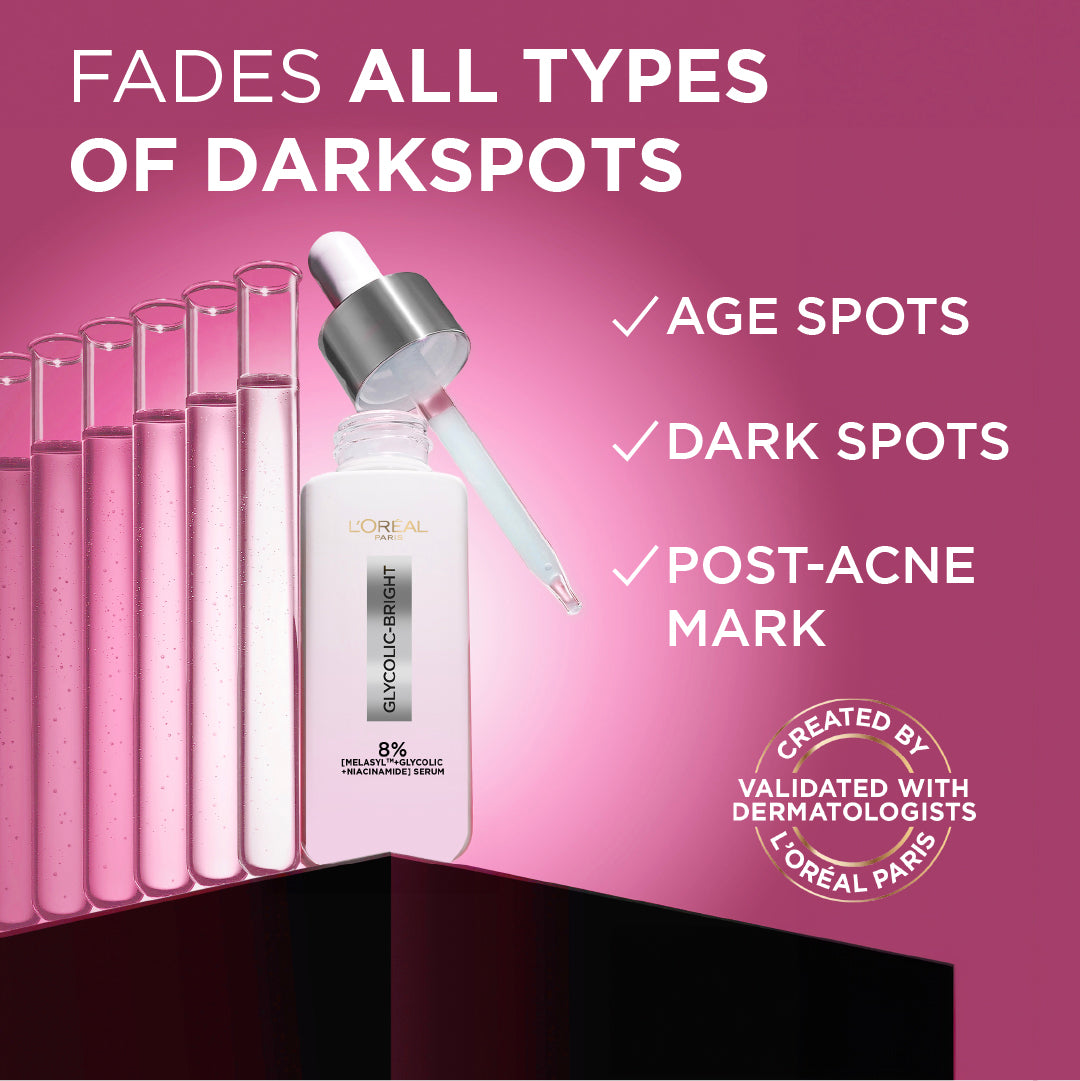 Glycolic Bright Face Serum, With 8% [Melasyl ™ + Glycolic Acid + Niacinamide], for Dark Spots and Brightening 30ml