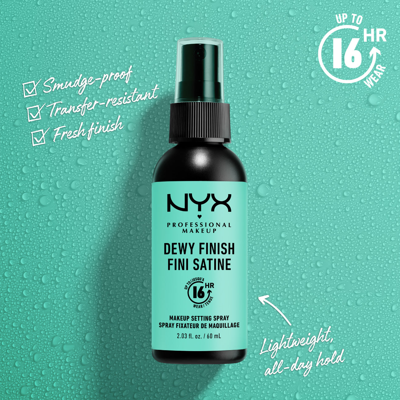 Makeup Setting Spray - Dewy Finish, Long-Lasting Face Mist for up to 16HR Wear