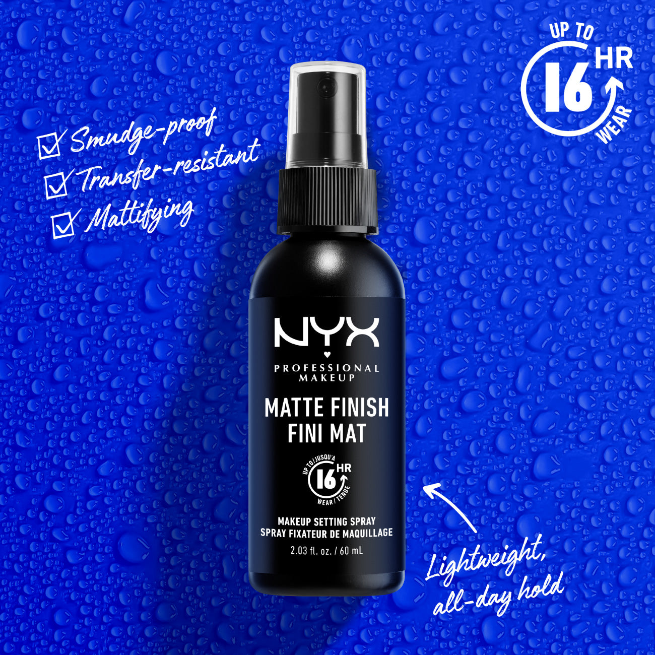 Setting Spray - Matte Finish, Lightweight, Long-Lasting, Extends Makeup Wear Up to 16 hours, Vegan and Cruelty Free Formula, 60ml