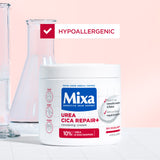 Mixa Urea Cica Repair Cream Jar - For Keratosis Pilaris, Dry Rough Fragile Skin & Tiny Reddish Bumps - For Face, Hands & Body