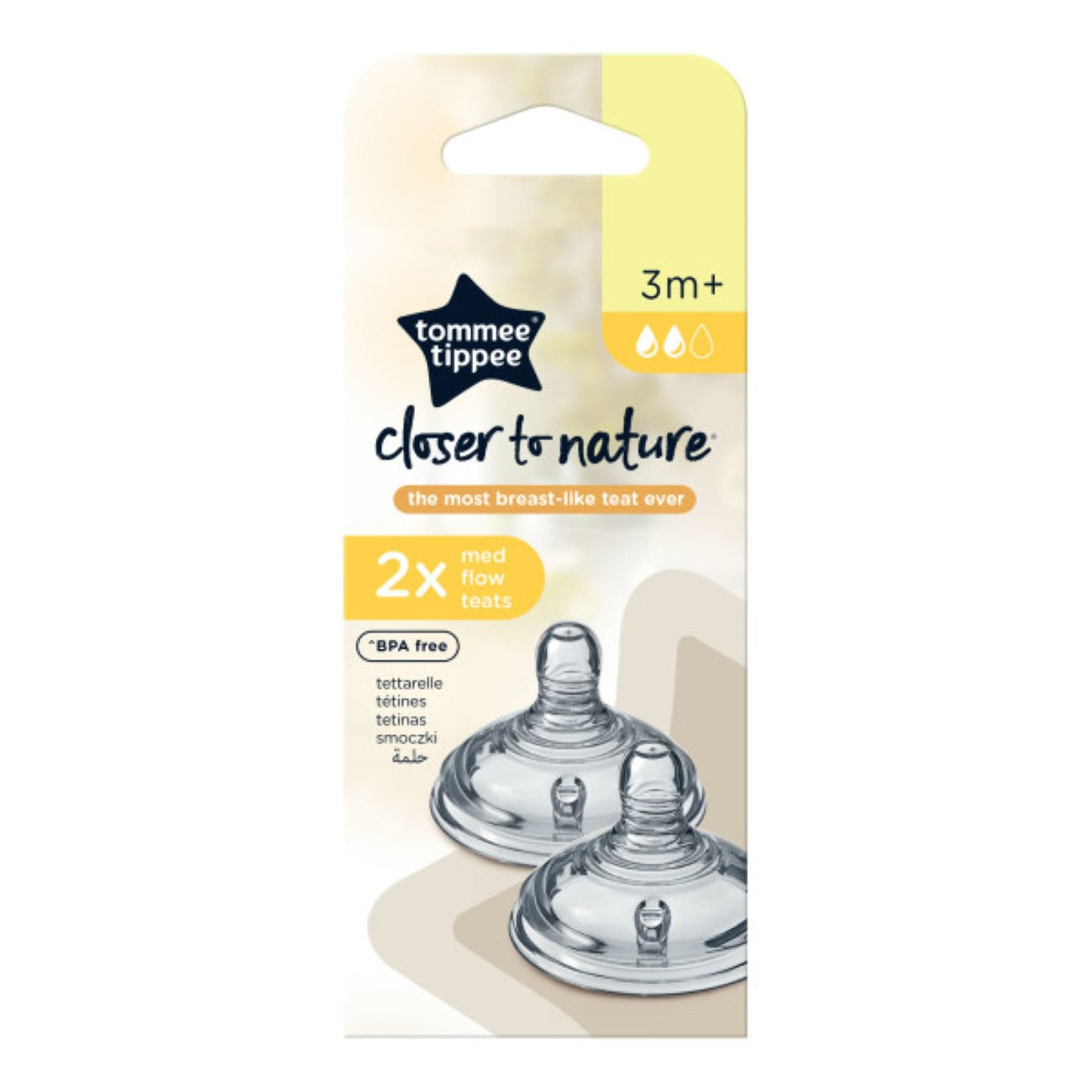 Closer To Nature Teats Medium Flow 3M+ -Pack of 2