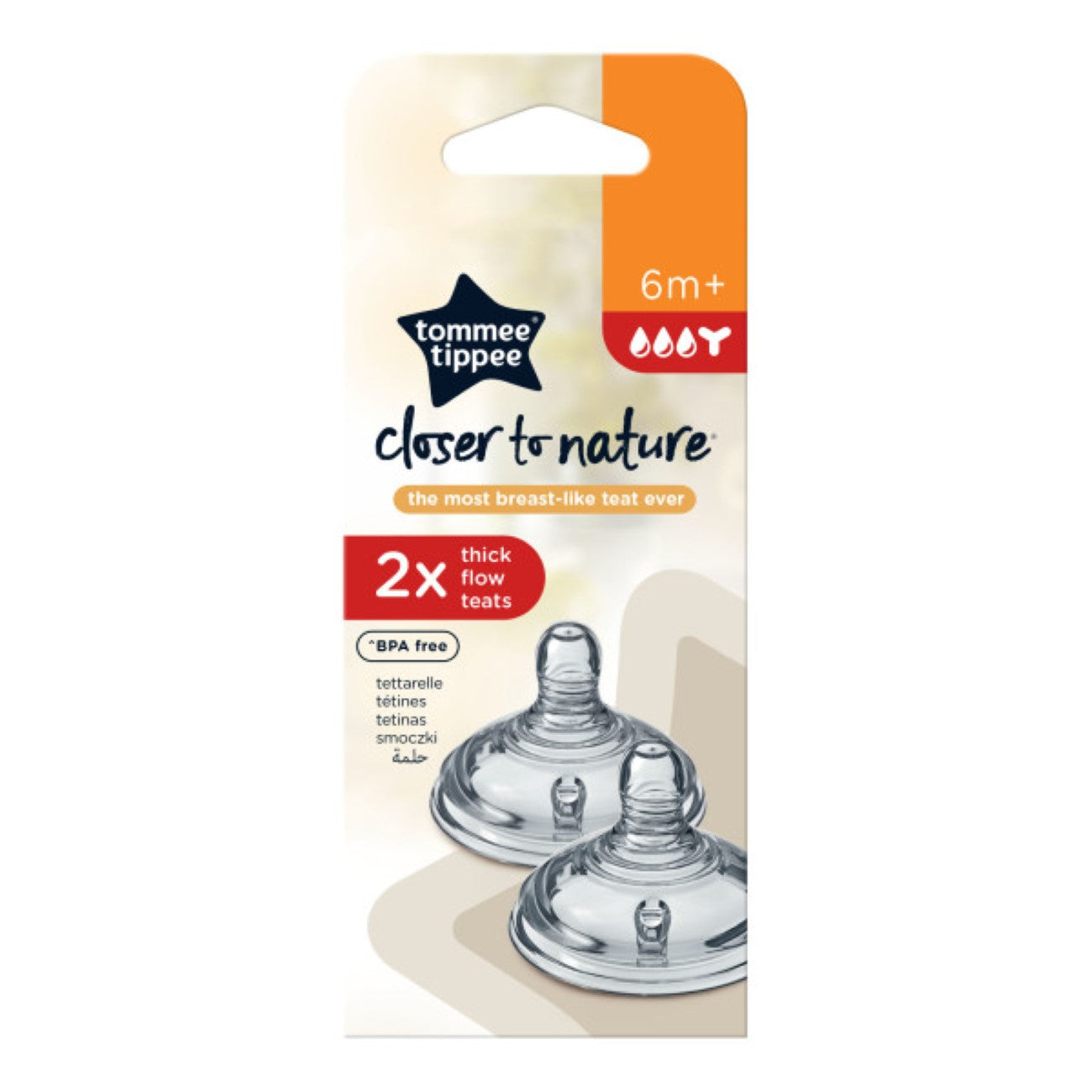 Closer To Nature Thick Feed Teats 6M+ -Pack of 2