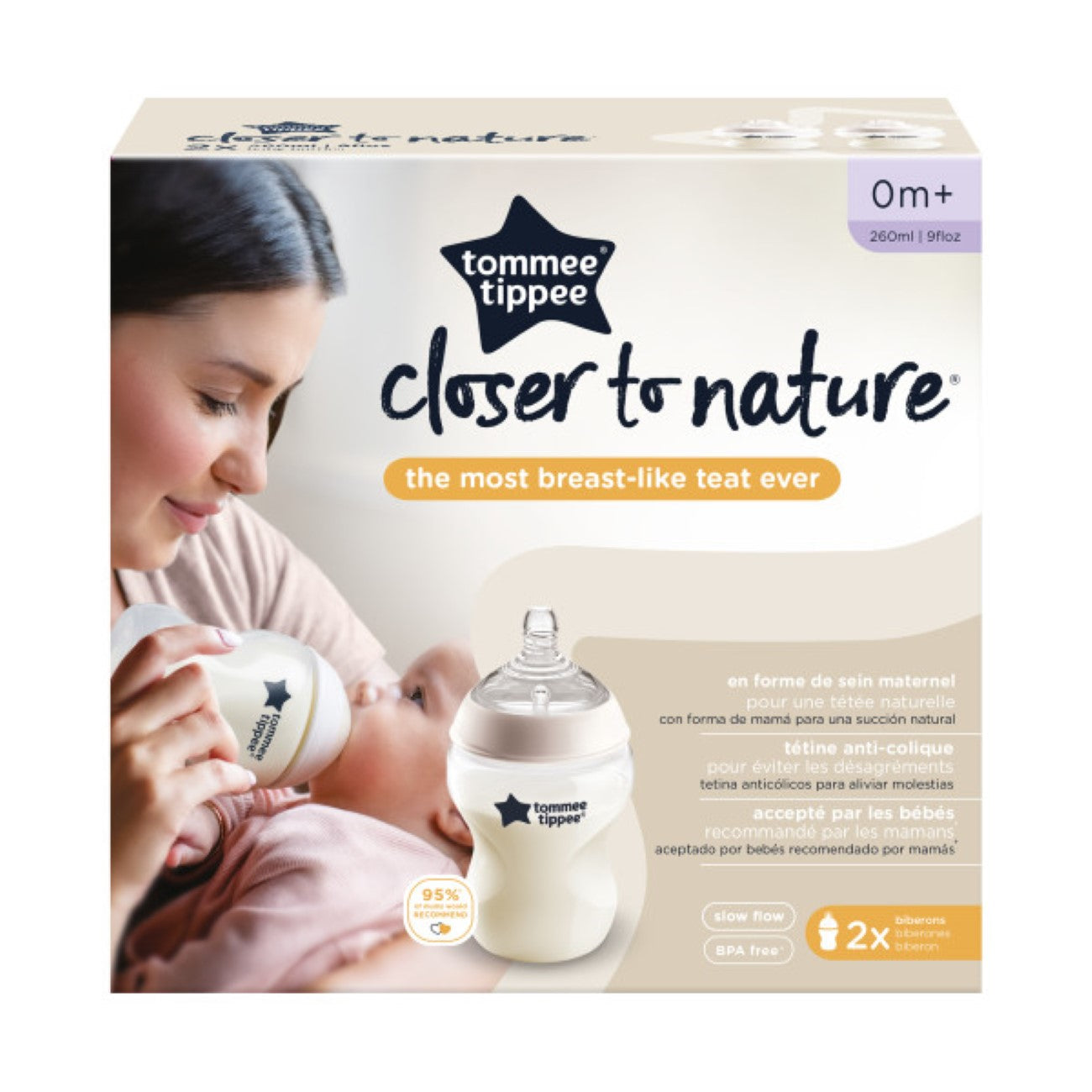 Closer To Nature Feeding Bottle 0M+ -Pack of 2