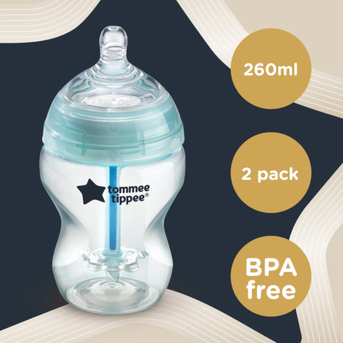 Advanced Anti-Colic Baby Bottles (0M+) - Pack of 2