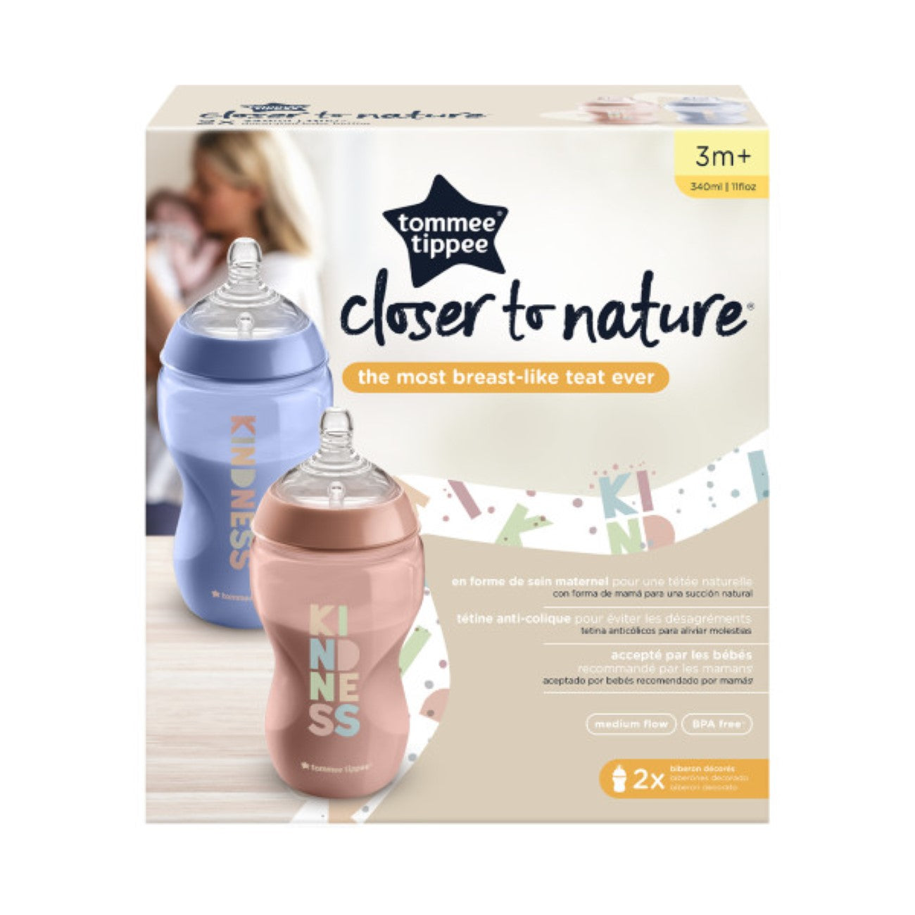 Closer To Nature Medium Flow Baby Bottles - Pack of 2