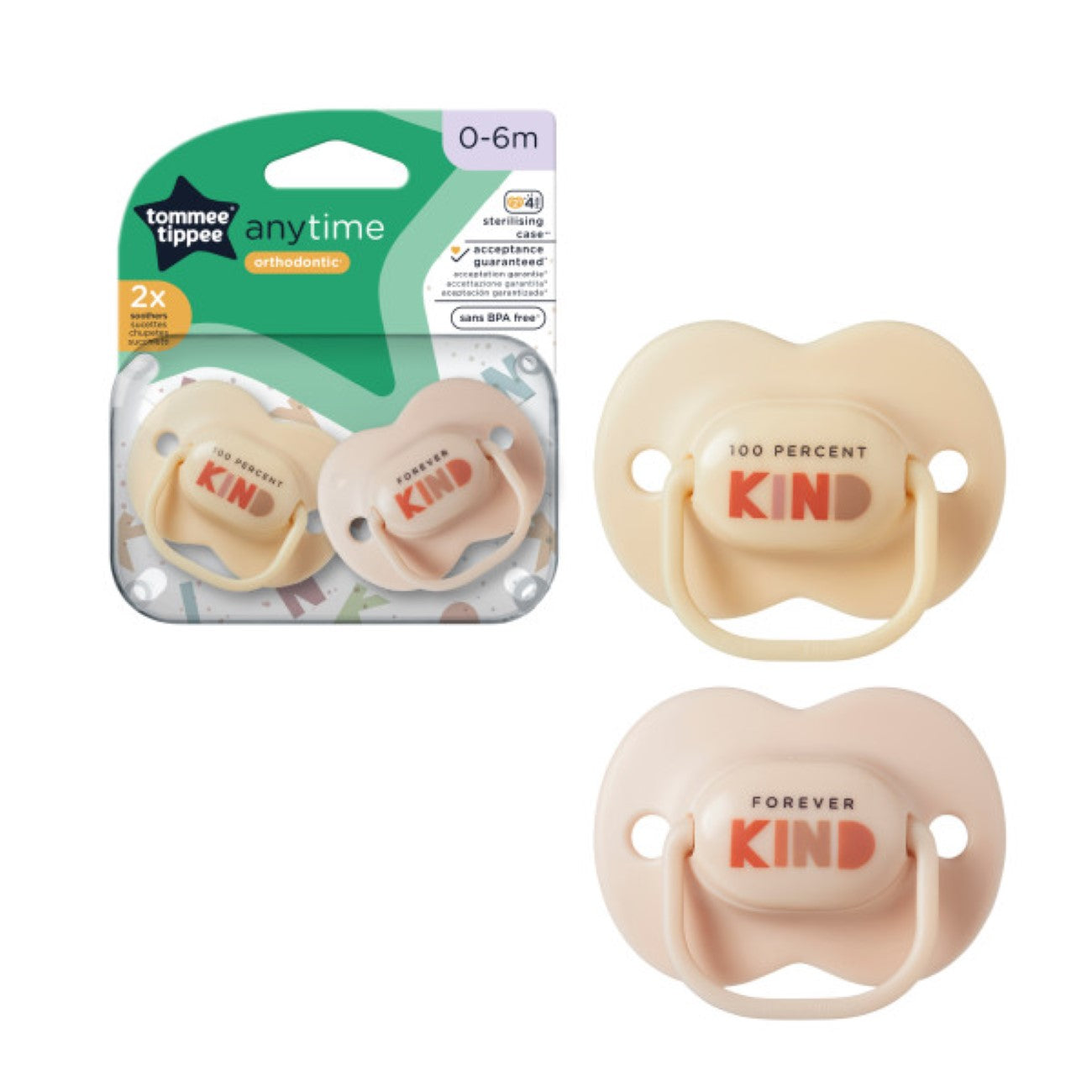 Anytime Soother 0-6m+ - Pack of 2