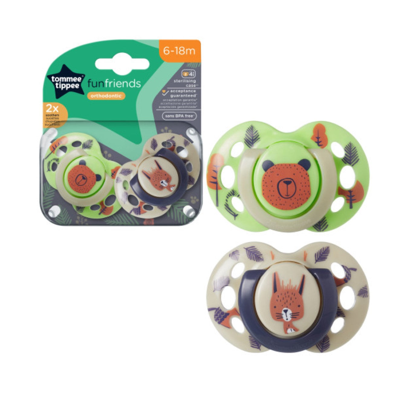 Fun Friends Soothers (6-18M) - Pack of 2