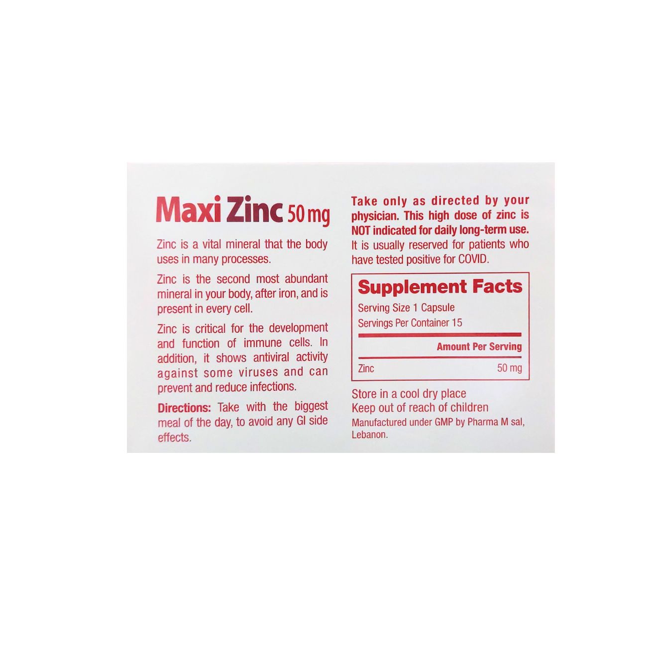 Maxi Zinc 50mg