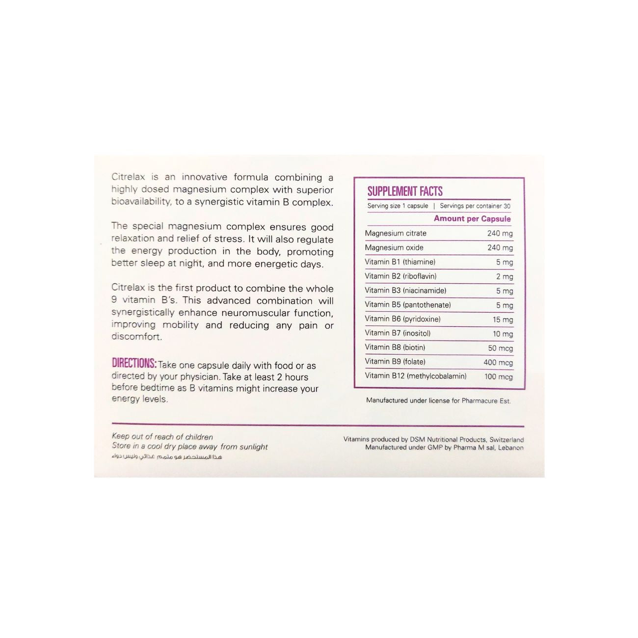 Citrelax vitamin B Complete