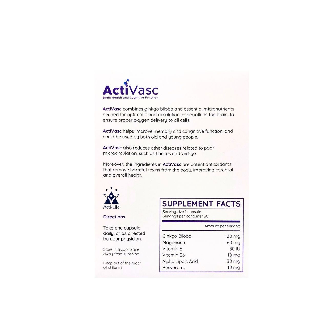 ActiVasc Brain Health and Cognitive Function
