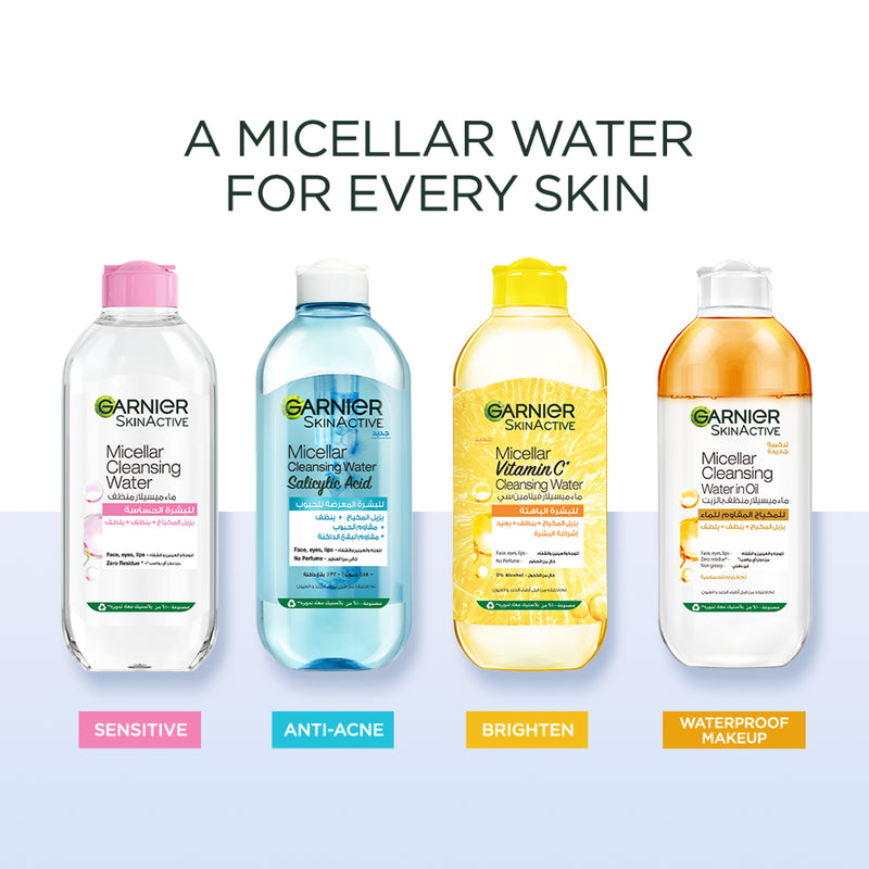 Garnier Micellar Water Facial Cleanser and Makeup Remover Pink for Sensitive Skin