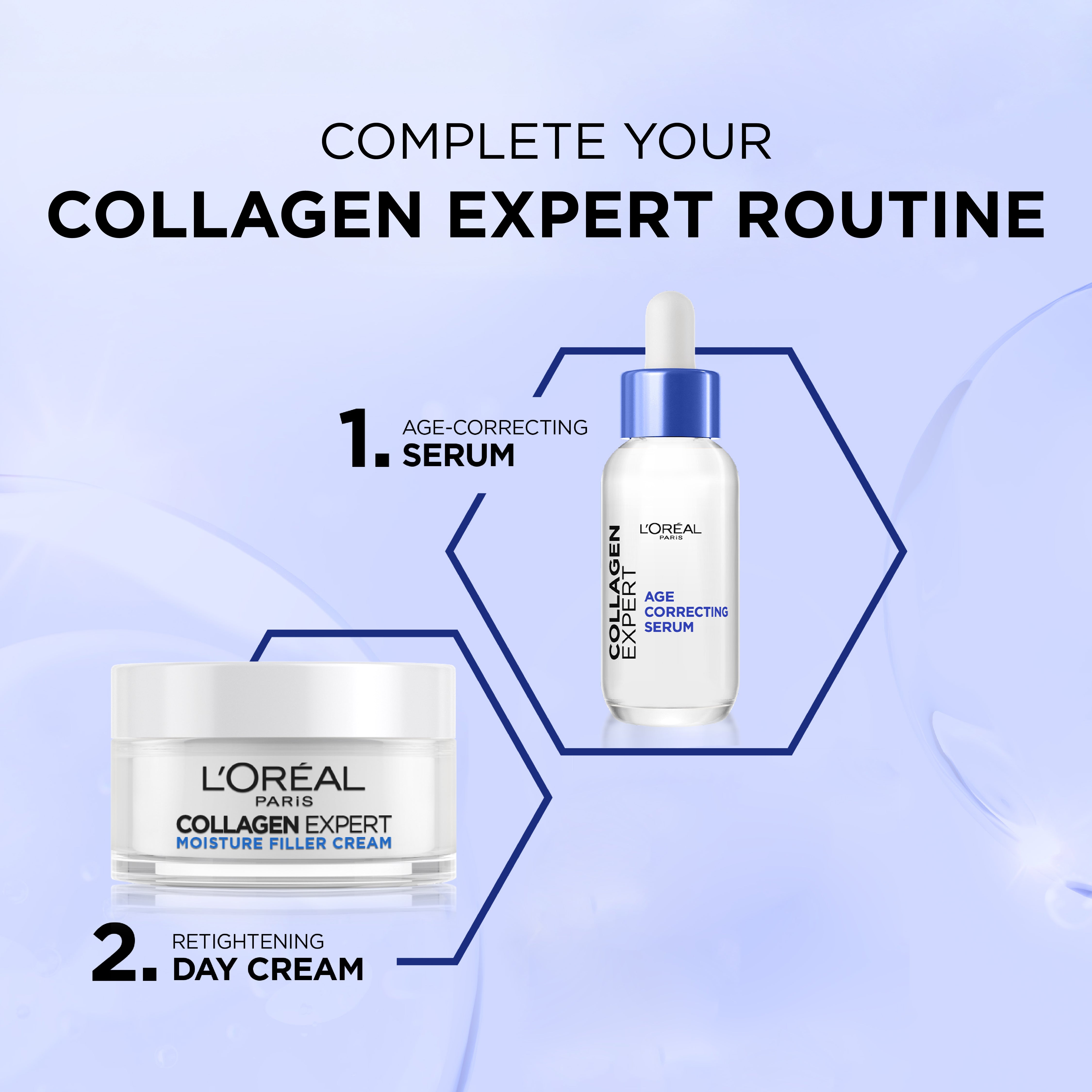 L’Oréal Paris, Collagen Expert Moisture-Filling Cream, With Glycerin & Collagen Peptide Fractions, for Firmness Boosting and Improved Elasticity, 50ml
