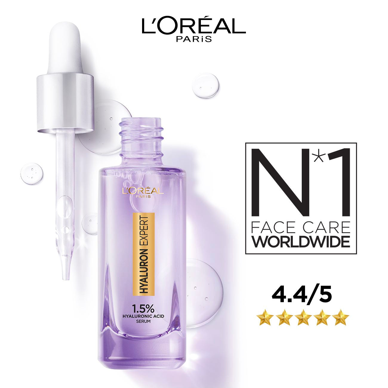 Hyaluron Expert Replumping Face Serum, with 1.5% Hyaluronic Acid, for Fine Lines Reduction, Hydration and Youthful Looking Skin
