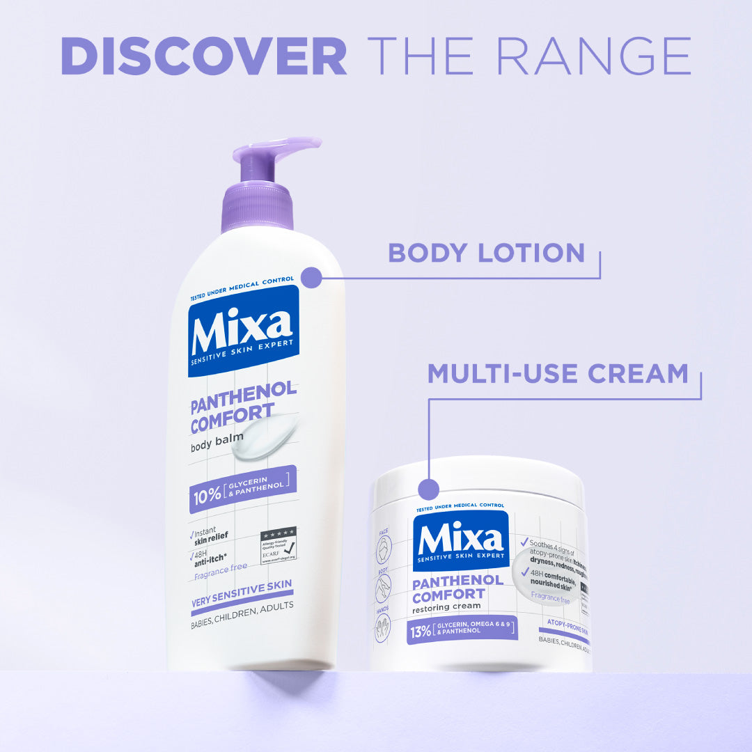 Mixa Panthenol Comfort Body Lotion - Anti-Scratching Cream - For Dry Skin, Atopy Prone Skin and Eczema