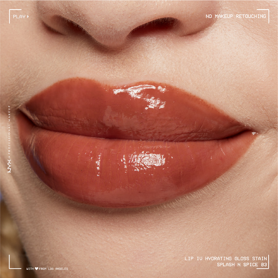 Lip IV Hydrating Gloss Stain, Lip Gloss, Up to 12HR Hydration, High Pigment, Wet Shine Finish