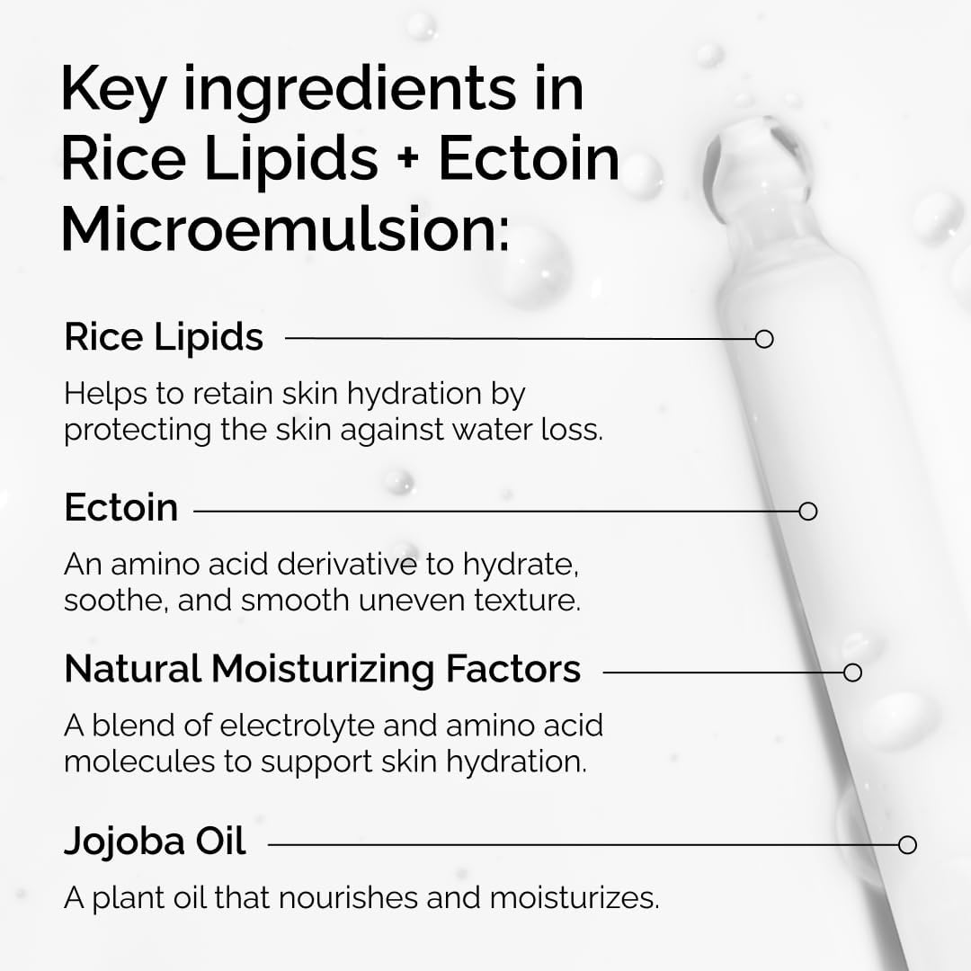 Rice Lipids + Ectoin Microemulsion Moisturizer for Dry Skin