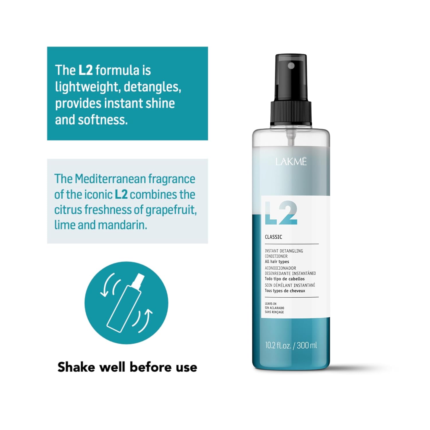 L2 Classic Bi Phase Conditioner, Detangling Spray for Hair, Leave In Conditioner Spray For All Hair Types
