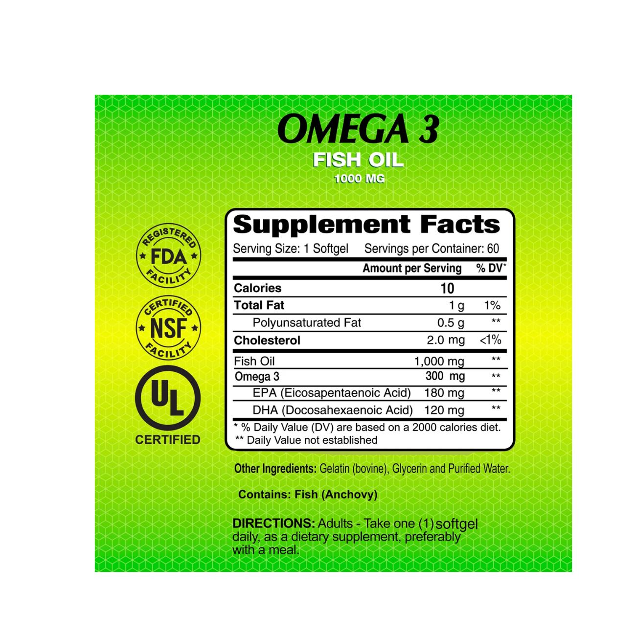 Omega-3 Fish Oil 1000mg
