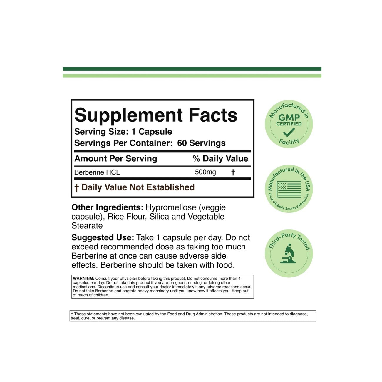 Double Wood Berberine 500Mg
