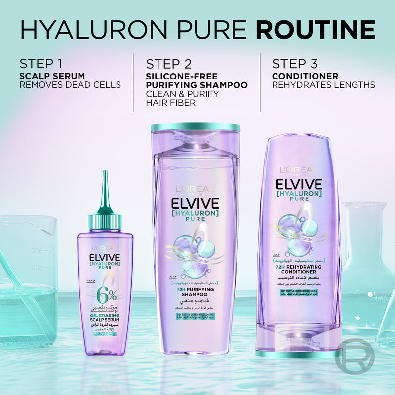 L'Oréal Paris, Hyaluron Pure Oil Erasing Scalp Serum with Salicylic Acid, for Oily Roots and Dehydrated Lengths