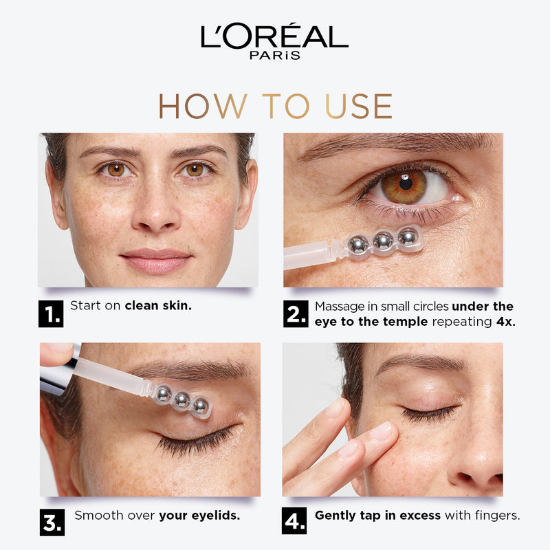 L'Oréal Paris Glycolic [3% Glycolic Acid  + Vitamin CG + Niacinamide] Eye Serum For Dark circles, Brighten Eyes